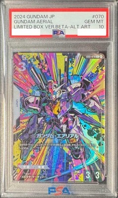 PSA10 Gundam Aerial Rebuild Parallel Bandai Gundam Card R+ GD01