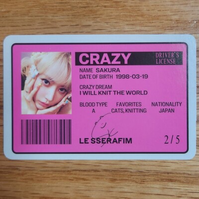 Sakura Official Photocard Le Sserafim 4th Mini Album Crazy Genuine