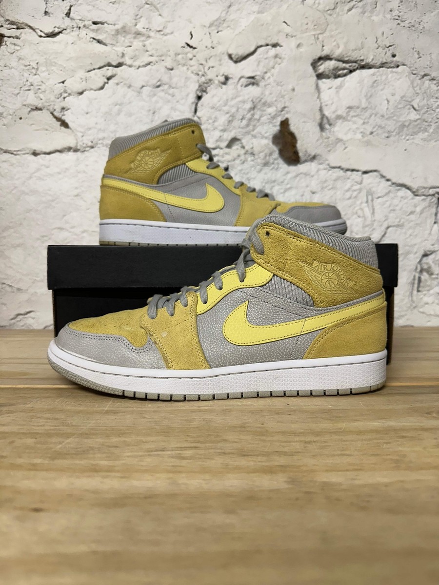 Air Jordan 1 Mid 'Mixed Textures Yellow' Size 10 Pre-owned