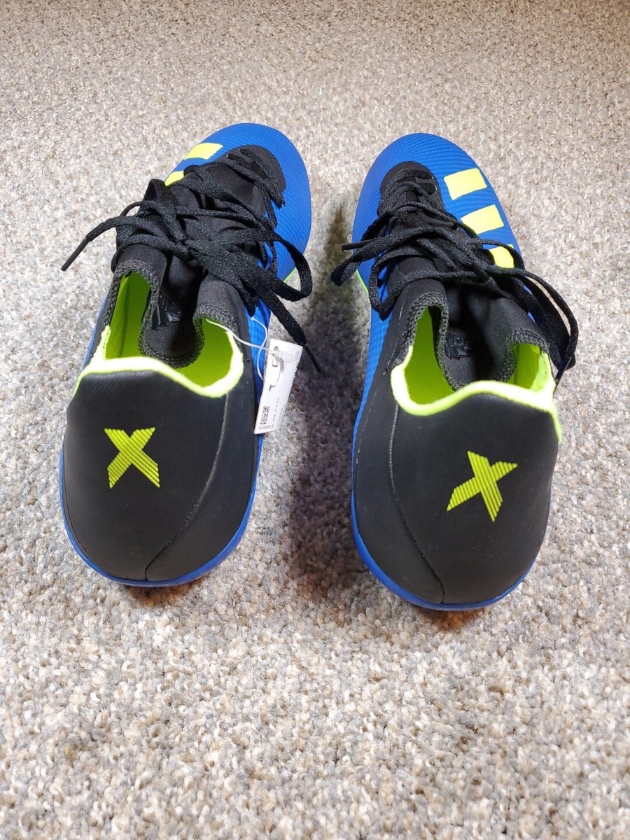 adidas X 18.3 FG Soccer Cleats Men's Size 13 Blue Neon Green Black