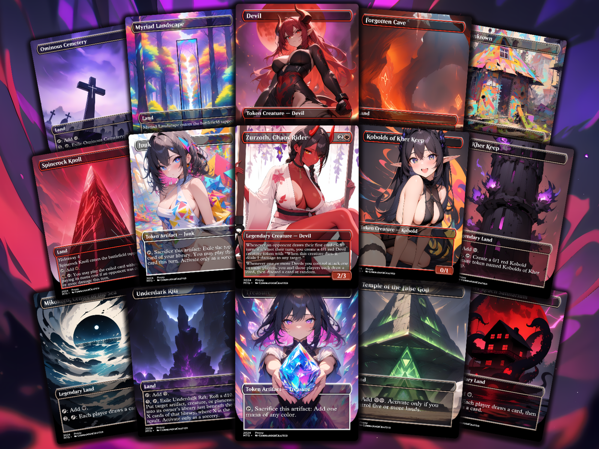 CHAOS Commander Deck Zurzoth chaos rider Complete EDH Deck Proxy