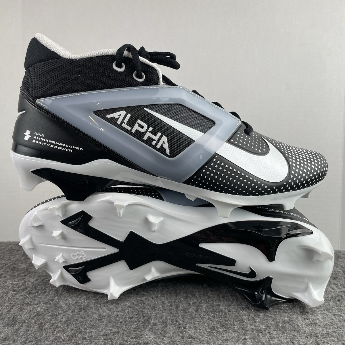 Nike Alpha Menace 4 Pro Men's Football Cleats Black/White FZ7702