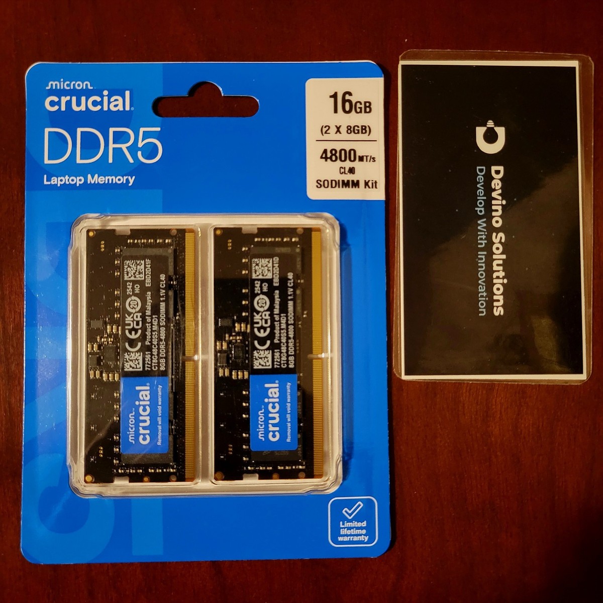 NEW Crucial 16GB Kit (2x8GB) DDR5 4800 MHz Laptop RAM Memory