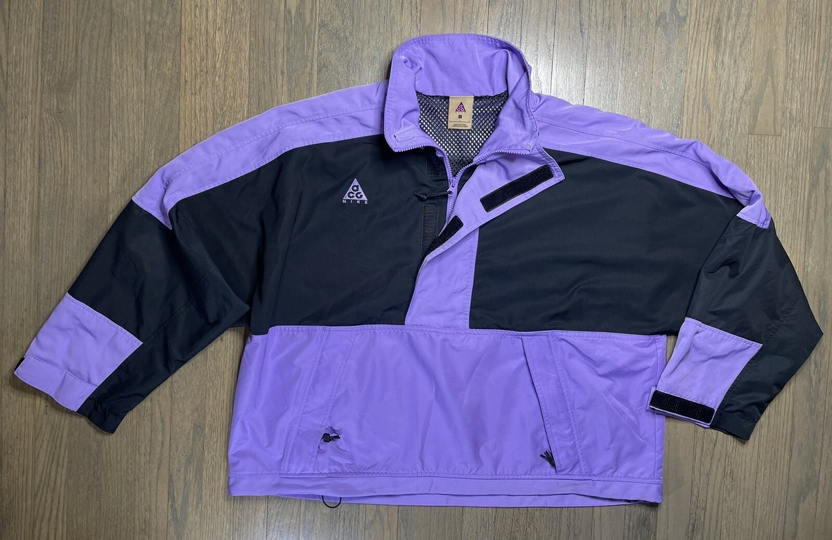 Nike ACG Anorak Half Zip Pull Over Jacket Women's Sz Large Purple