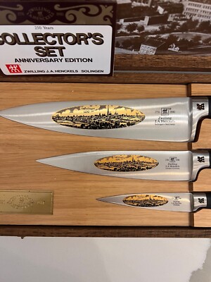 J.A. HENCKELS ZWILLING 3 PIECE KNIFE SET VINTAGE 250th Anniversary