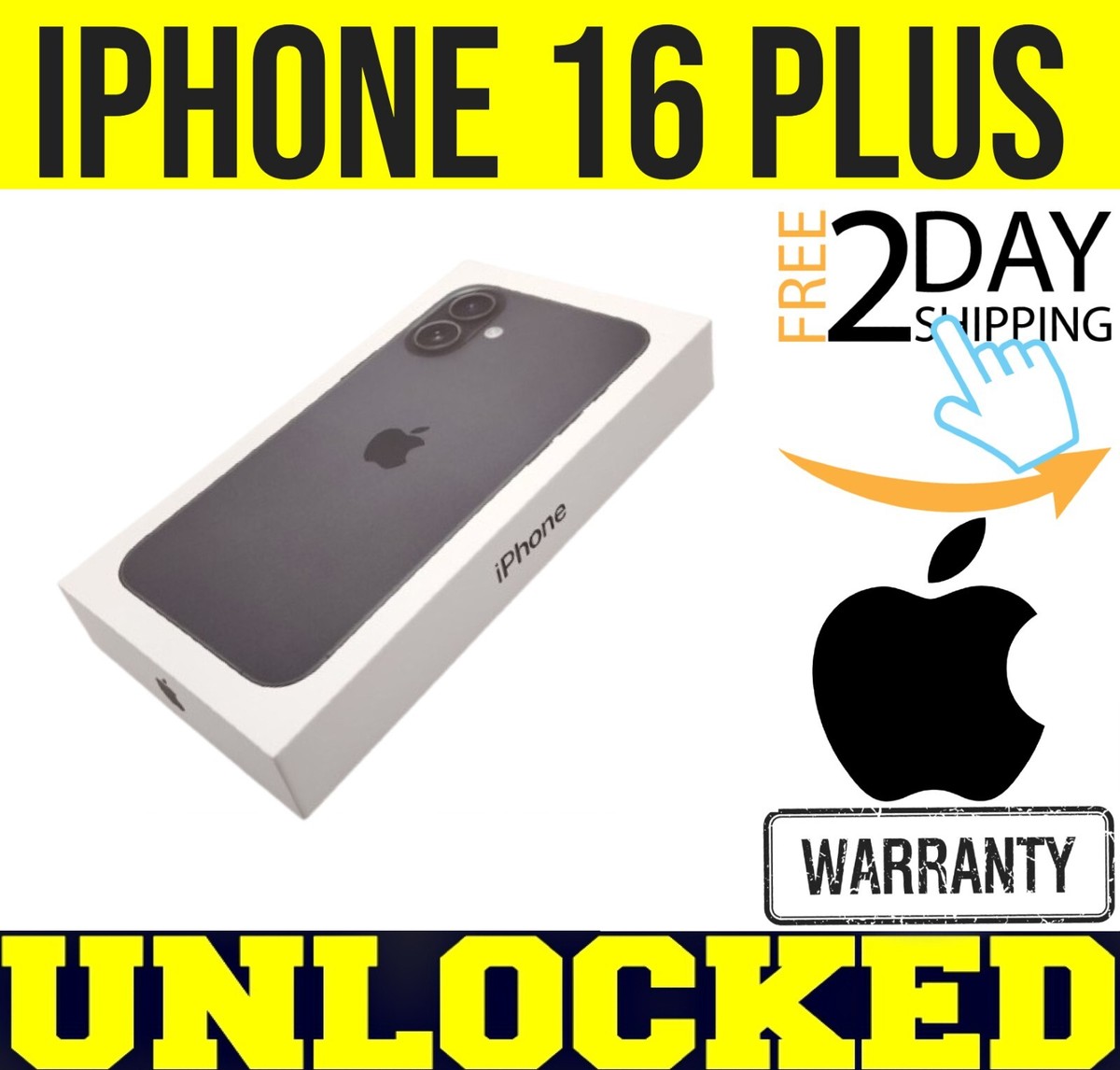 Apple iPhone 16 Plus - 128 GB - Black (Unlocked) for sale online