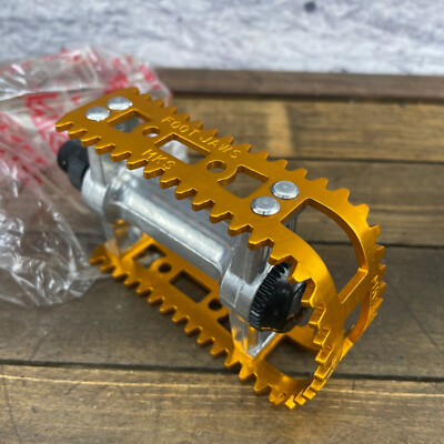 MKS Foot Jaws Pedals Gold BM-10 NOS 9/16 Old School BMX OG 1980s