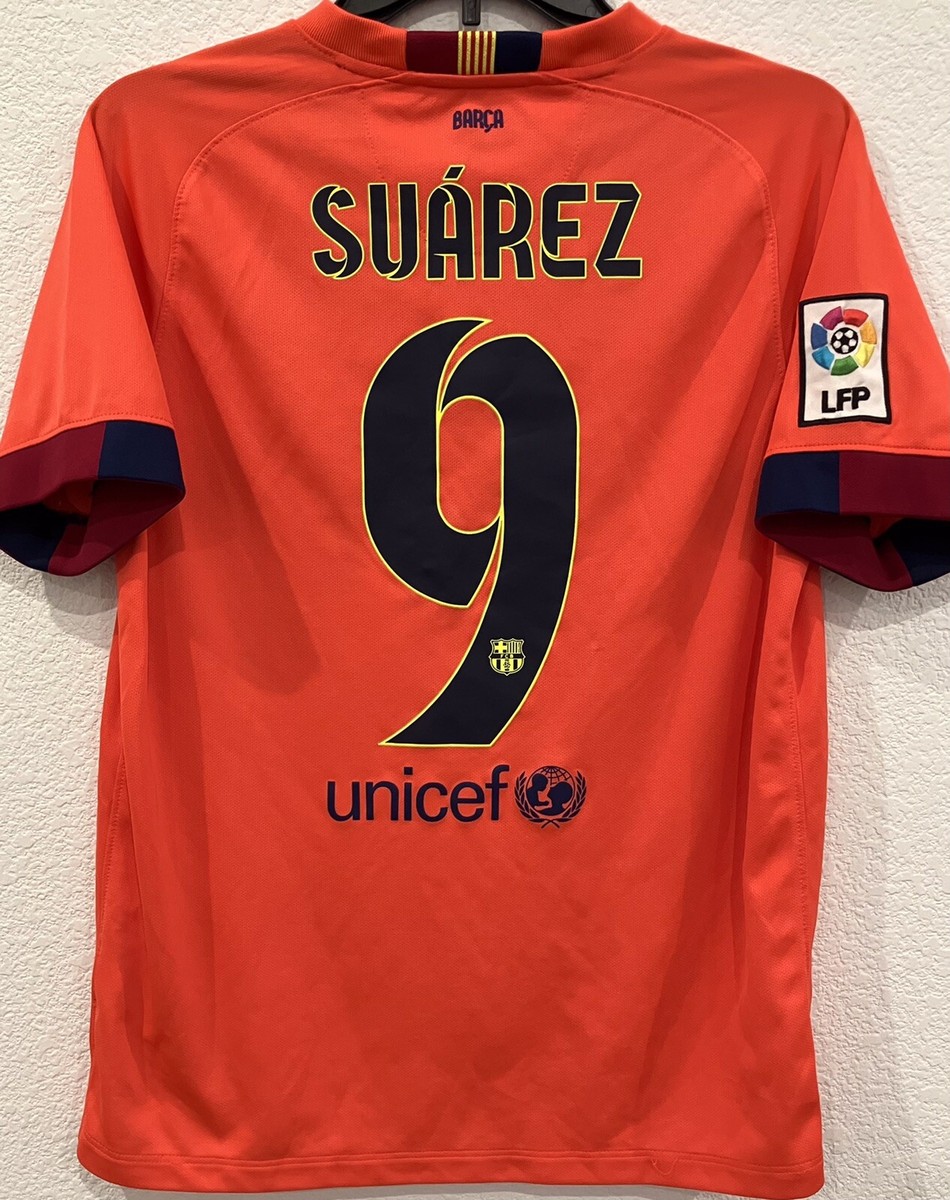 2014-15 FC Barcelona Luis Suarez Nike Uruguay Soccer Jersey Size