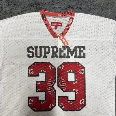 Supreme Bandana Men's Football Jersey White Red, Size Medium | eBay