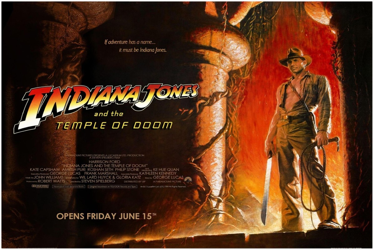 Indiana Jones and Temple of Doom - Movie Poster - Teaser #1 | eBay