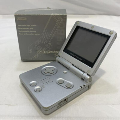 Nintendo GAMEBOY ADVANCE SP Platinum Silver with Box AGS-001 Game