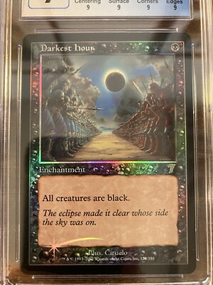 MTG✨DARKEST HOUR FOIL✨7th Edition CGC Quad 9's MINT RARE Ciruelo