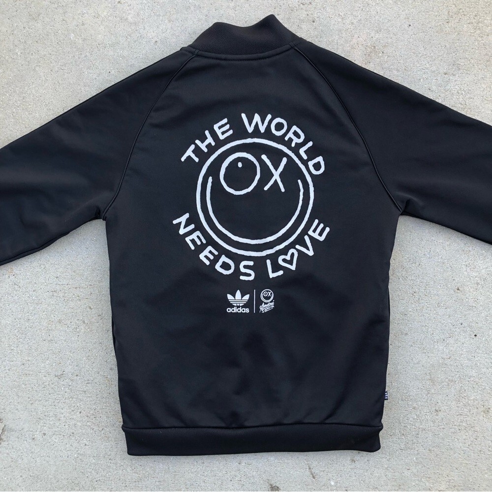 Adidas x Andre Saraiva Collab The World Needs Love Black Zip-Up