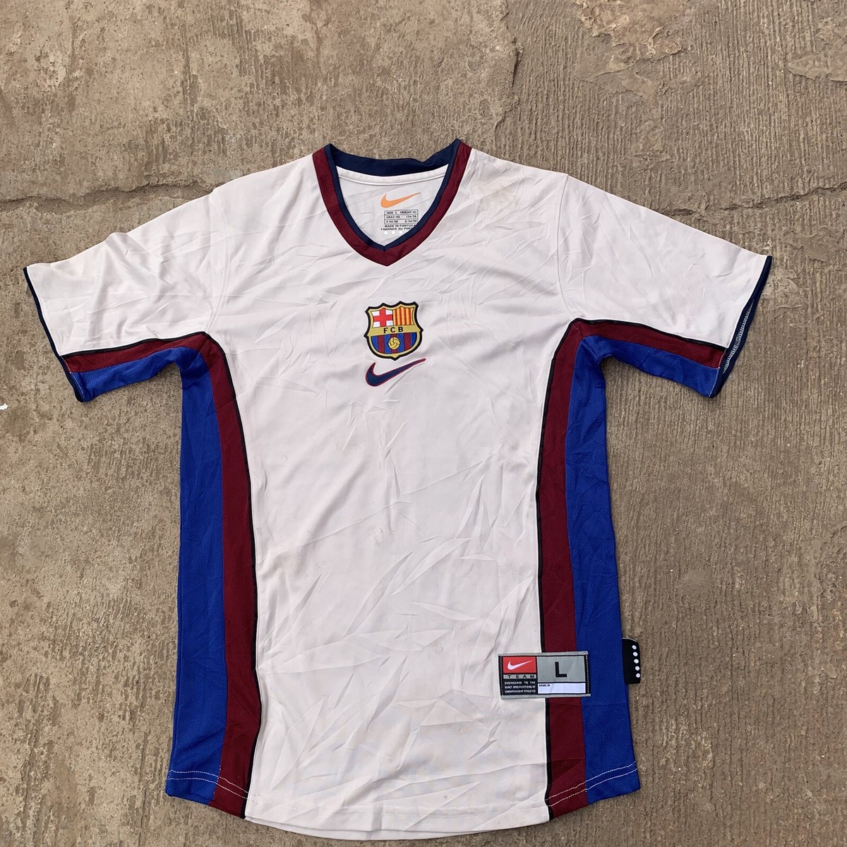 1999-01 FC Barcelona Away Jersey (Retro/Remake) L #11 Rivaldo | eBay