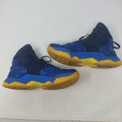 Under Armour Curry 2.5 Dub Nation Blue Yellow Hightop Sneakers