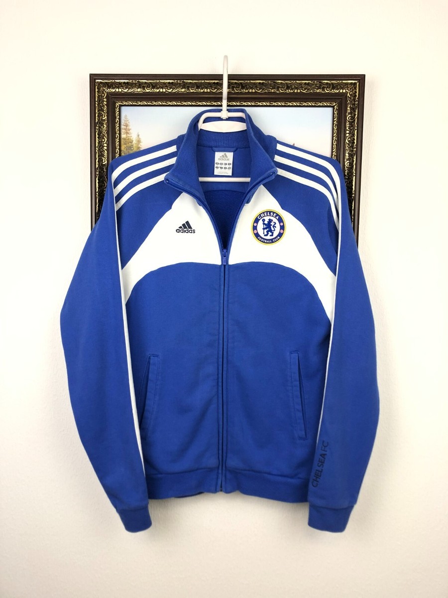 Vintage Adidas Chelsea Football Jacket Soccer Track Top Mens Blue