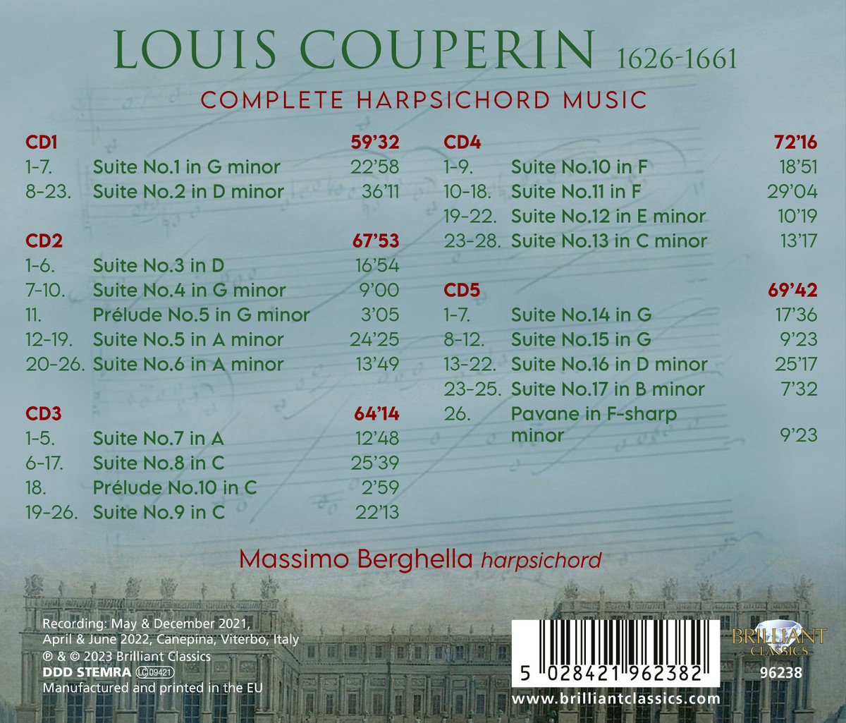 COUPERIN Complete Harpsichord Music 5CD BOXSET NEW SEALED