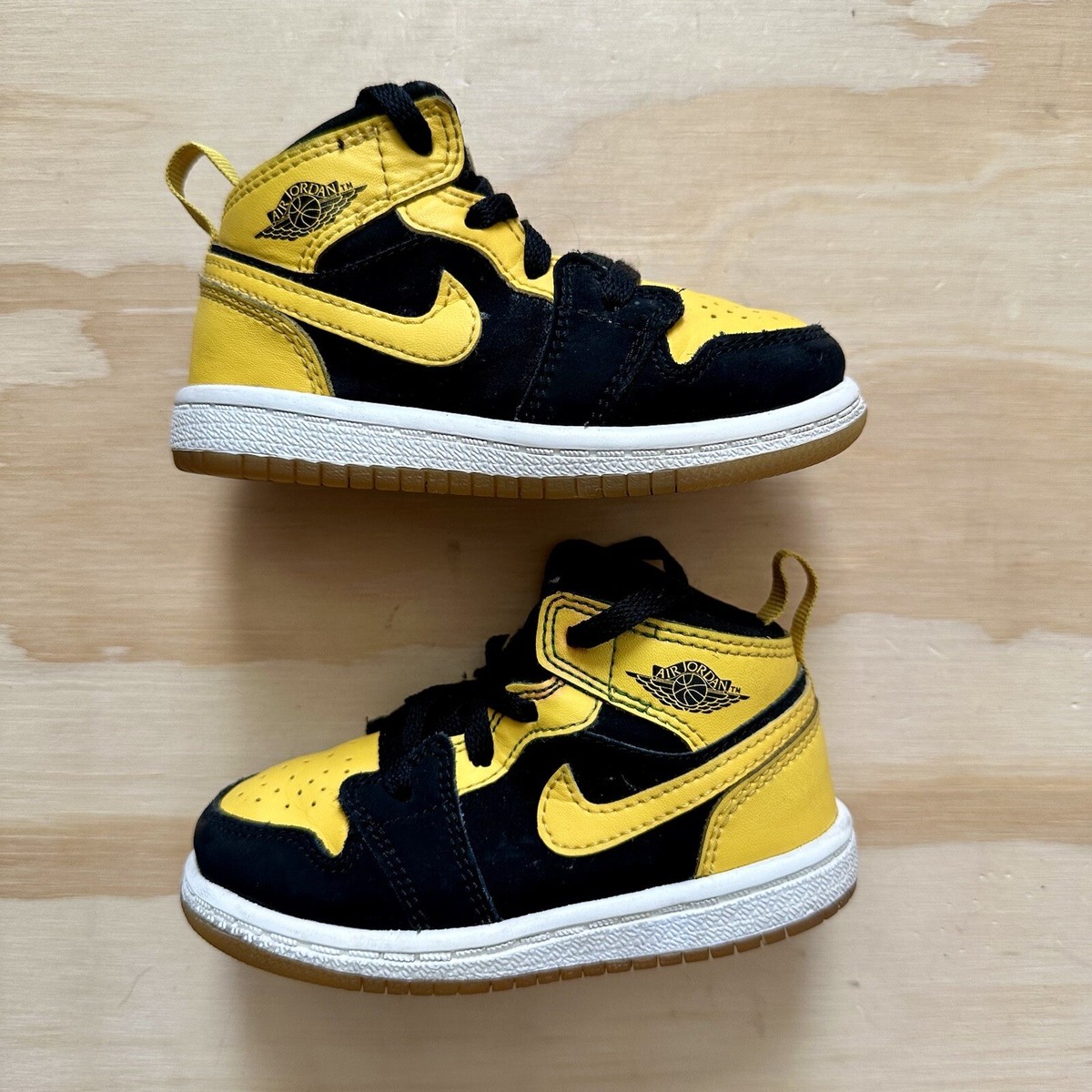 2017 Air Jordan 1 Mid New Love Retro OG Yellow Maize Black Toddler