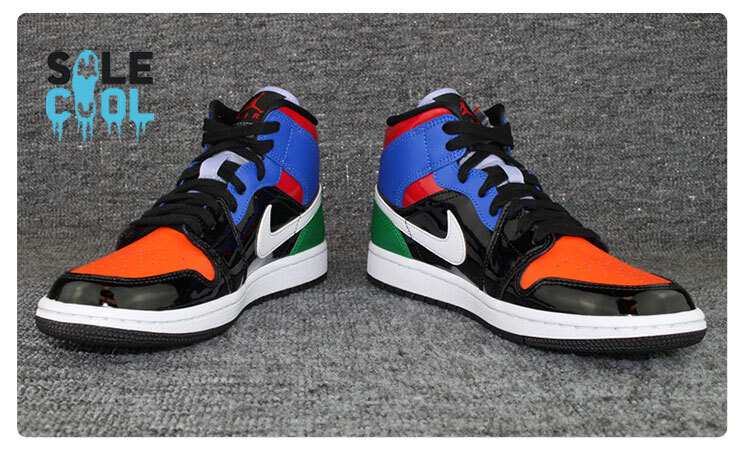 Nike Air Jordan 1 AJ1 Mid SE Multi Patent Leather Women's Shoes