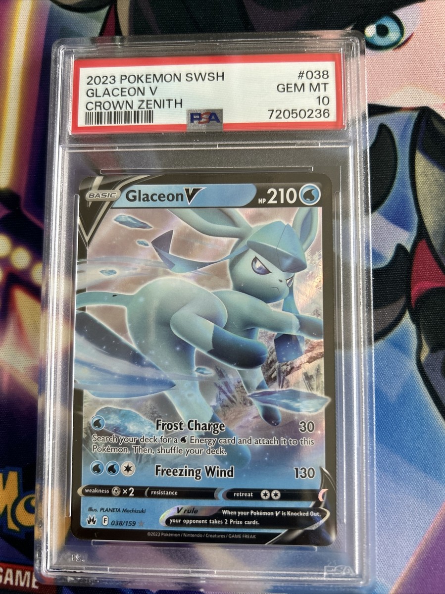 POKEMON PSA 10 2023 Crown Zenith Glaceon V 038 (SG) | eBay