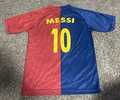 FC Barcelona Messi #10 Jersey Adult Medium Unicef Sponsor Red Blue