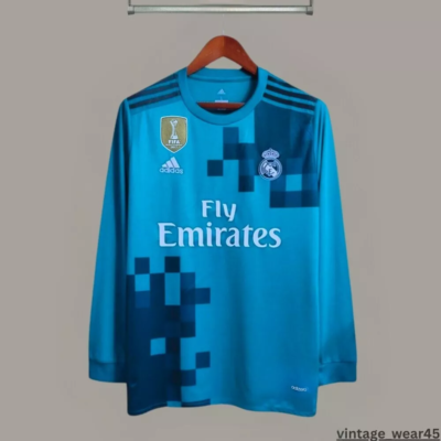 Ronaldo #7 Real Madrid Jersey 2017-2018 UEF A Retro Long Sleeve