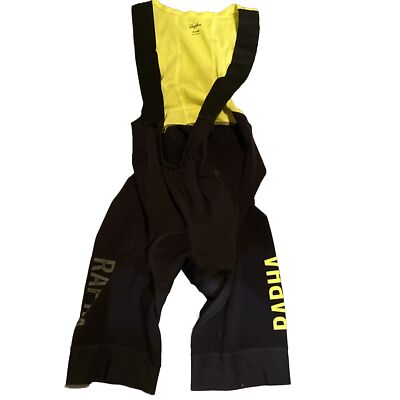 Rapha Pro Team Winter Cycling Bib Shorts Medium M Black Yellow