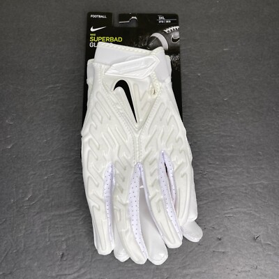 New Nike Superbad Georgia Size 3XL Bulldogs White Football Gloves