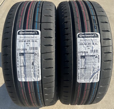 Set of TWO BRAND NEW 225/40ZR19 93Y Continental ExtremeContact