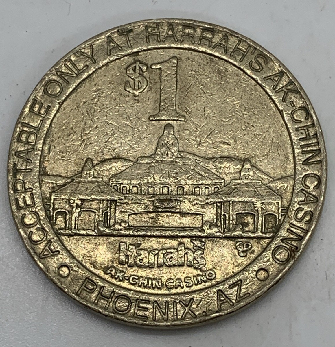 HARRAH'S Ak-Chin CASINO $1 Slot Gaming Token - Phoenix Arizona AZ
