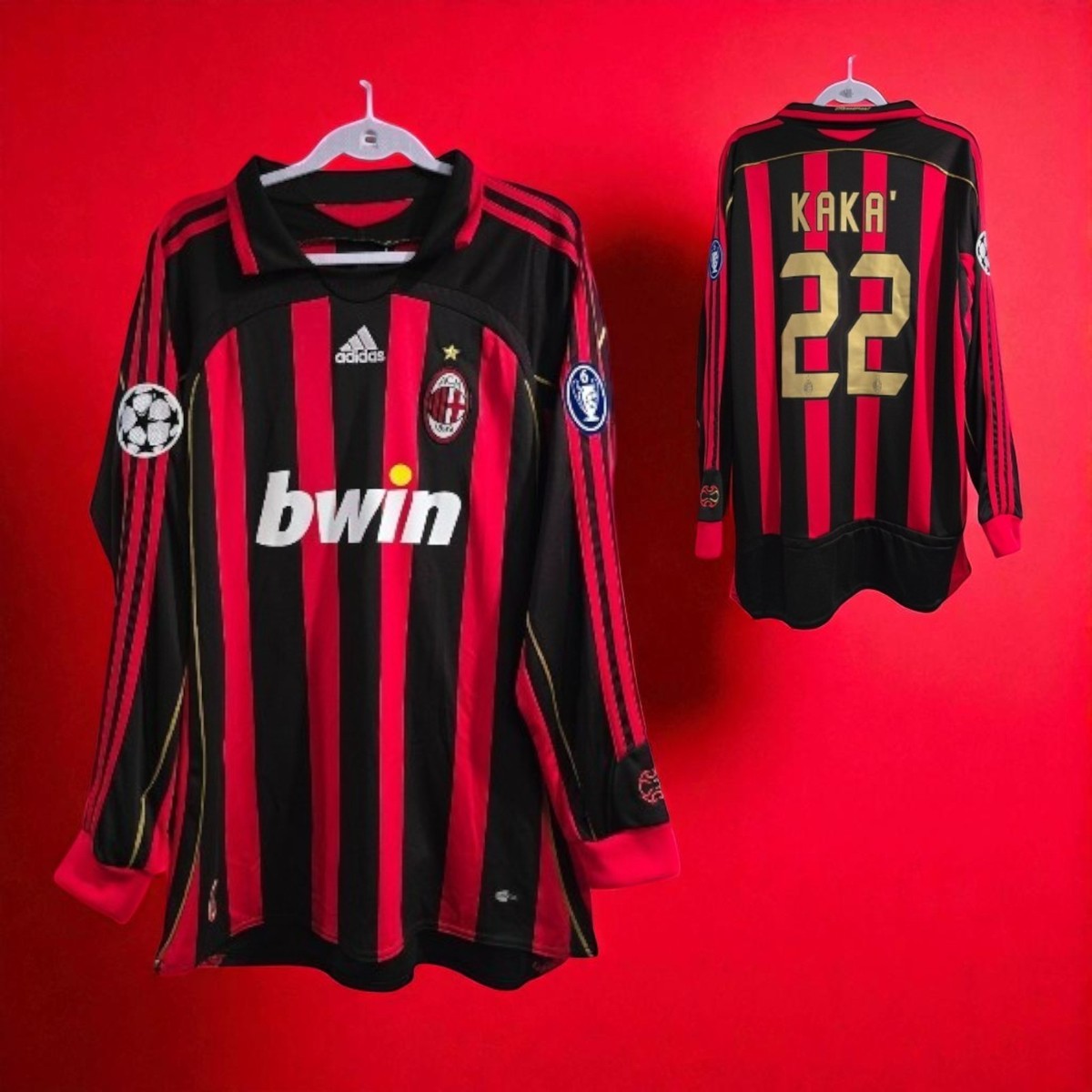 AC MILAN HOME 2006/2007 - Retro - Soccer - KAKÁ # 22 - LARGE (USA