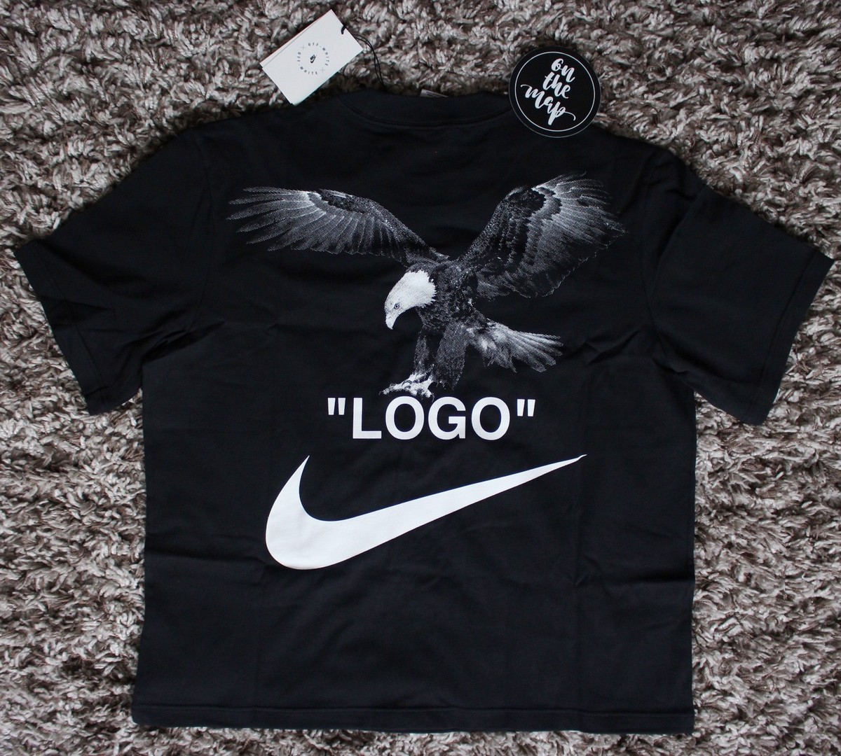 Nike Off White Logo Football Mon Amour T-Shirt Tee Black Small S