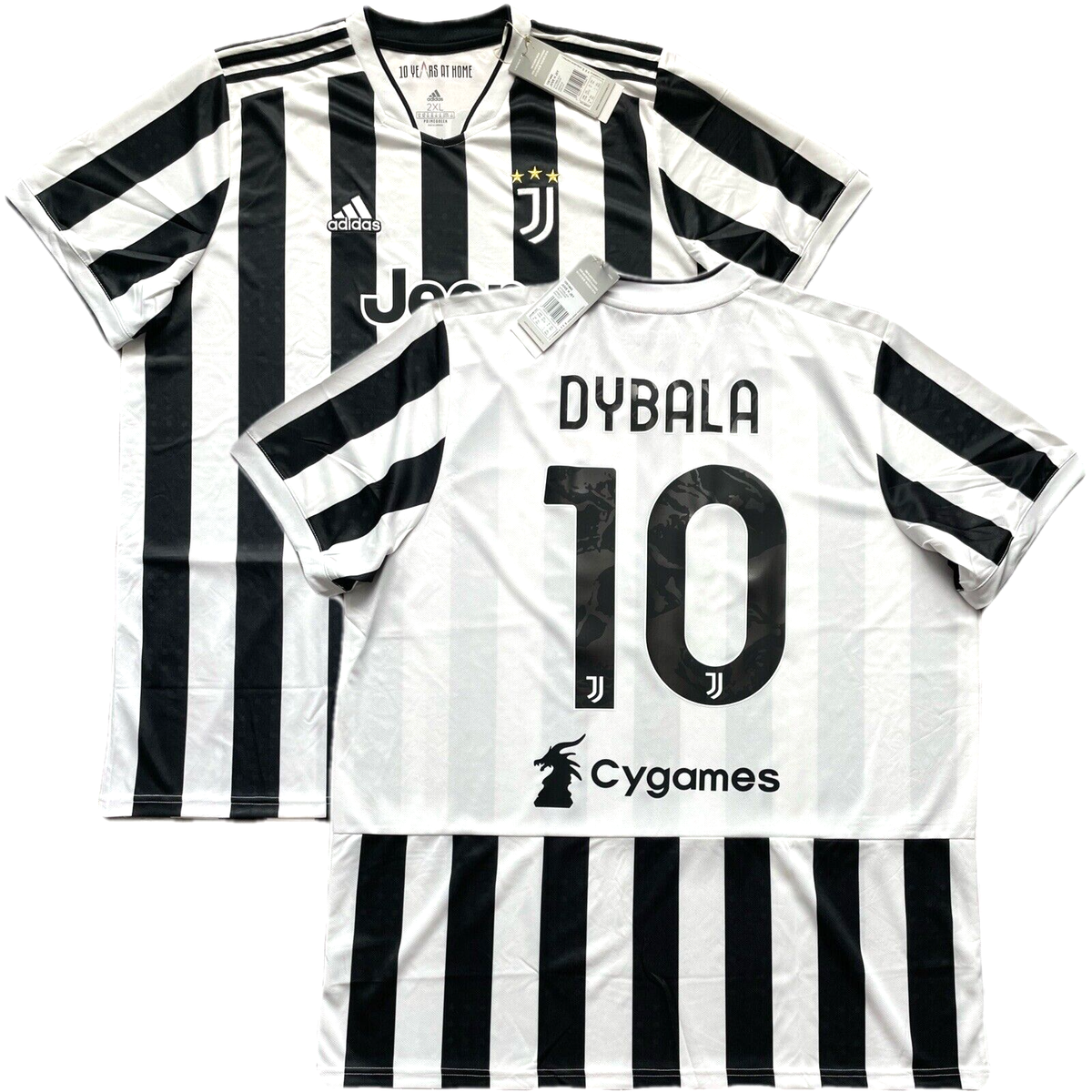2021/22 Juventus Home Jersey #10 Dybala 2XL Adidas Soccer Cygames