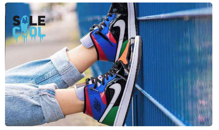 Nike Air Jordan 1 AJ1 Mid SE Multi Patent Leather Women's Shoes