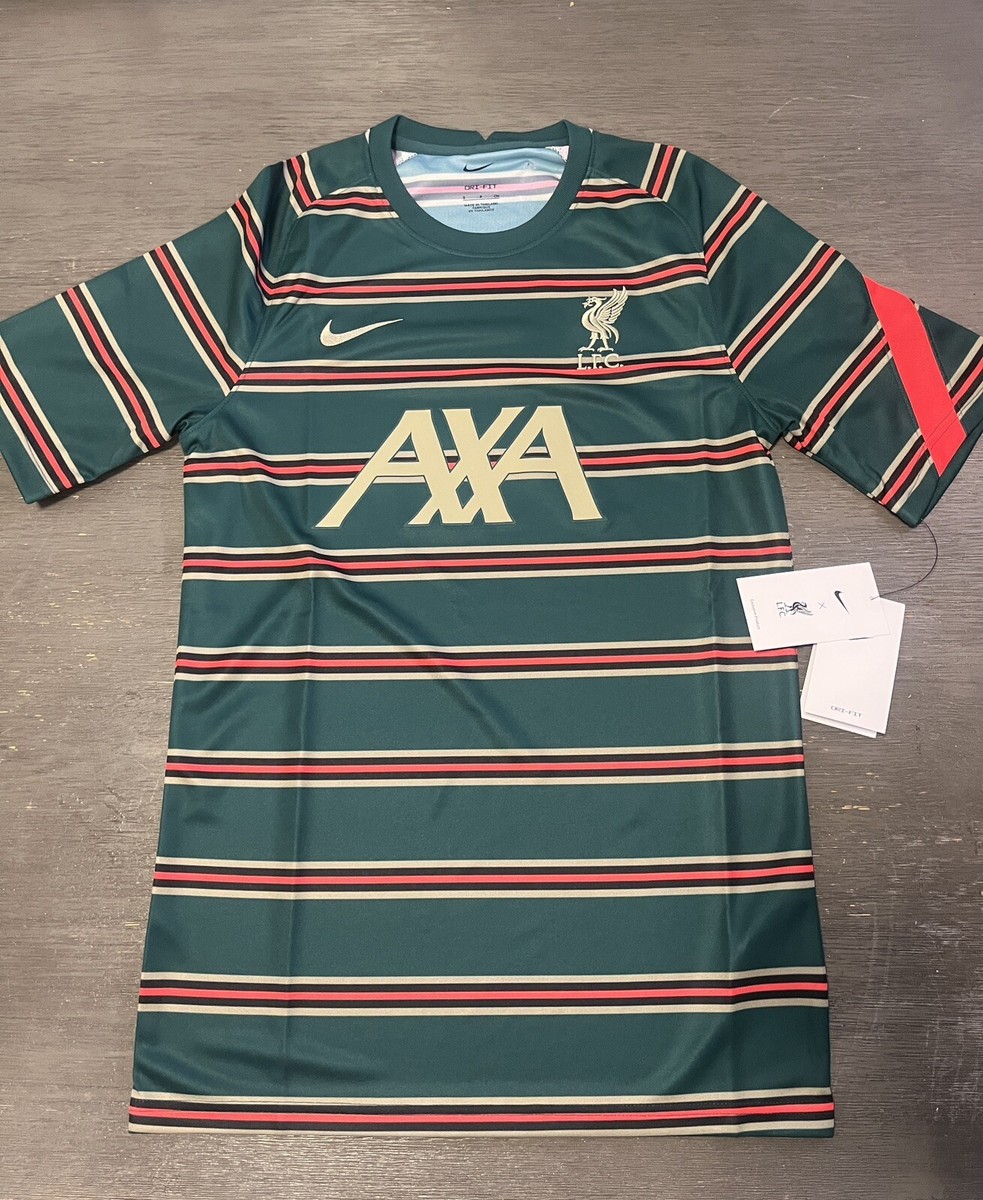 21-22 Liverpool FC Nike Men's Teal Stripe PreMatch Jersey Sz S