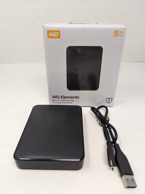 WD 5TB Elements Portable External Hard Drive HDD, USB 3.0