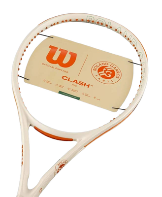 Wilson 2025 Clash 100 V3 Roland Garros Tennis Racquet 100sq 295g