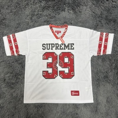 Supreme Bandana Men's Football Jersey White Red, Size Medium | eBay