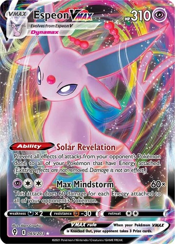 2021 Pokemon Sword & Shield Evolving Skies Fa Espeon Vmax #065 PSA