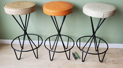 50s 60s Atomic Space Age Mid Century Vintage Bar Stools Original