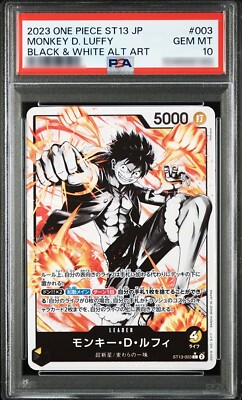 PSA 10 Monkey D Luffy ST13-003 Black White Alt Art One Piece Card