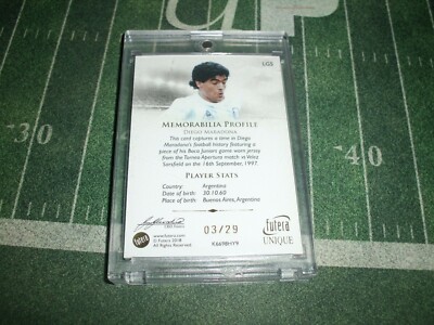 2018 Futera Legends Diego Maradona GAME WORN JERSEY 2 COLOR PATCH