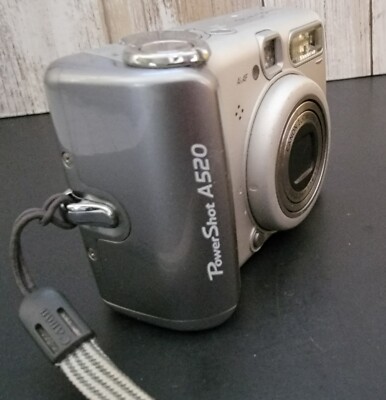 Canon PowerShot A520 Digital Camera Silver with Strap UNTESTED FOR