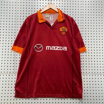 Vintage Roma Totti Soccer Jersey Kit Mens XL Red #10 Futbol Mazda