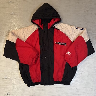 Vintage 90s NBA Starter Portland Trailblazers Full Zip Hooded