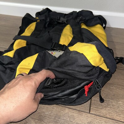 Vintage Burton Snowboarding, Hiking, Durable Back Pack. Yellow And