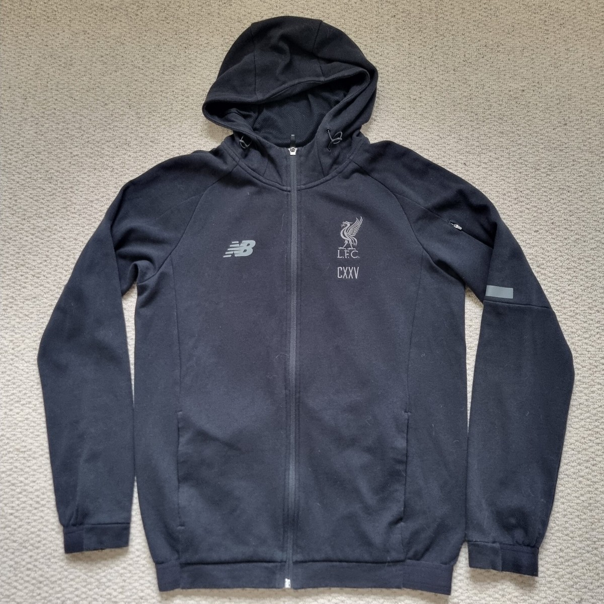 Liverpool FC New Balance Black CXXV Full Zip Tech Sweat Hoodie S