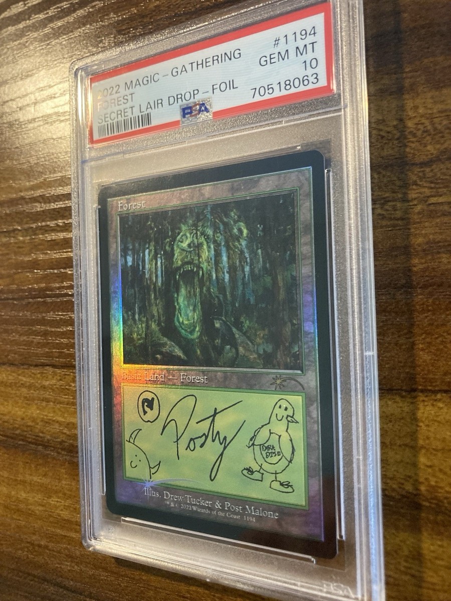 MTG✨FOREST Retro Frame FOIL✨SLD - POST MALONE : The Lands PSA 10