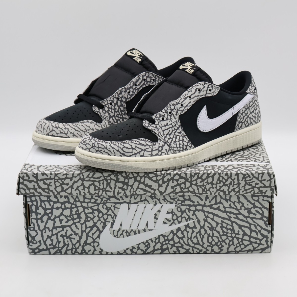 CZ0790-001 Nike Air Jordan 1 Retro Low OG Black Cement Muslin Tech
