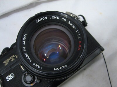 Canon FTb QL 35mm SLR Camera Body Black w/FD 50mm 1.4 Fast Lens